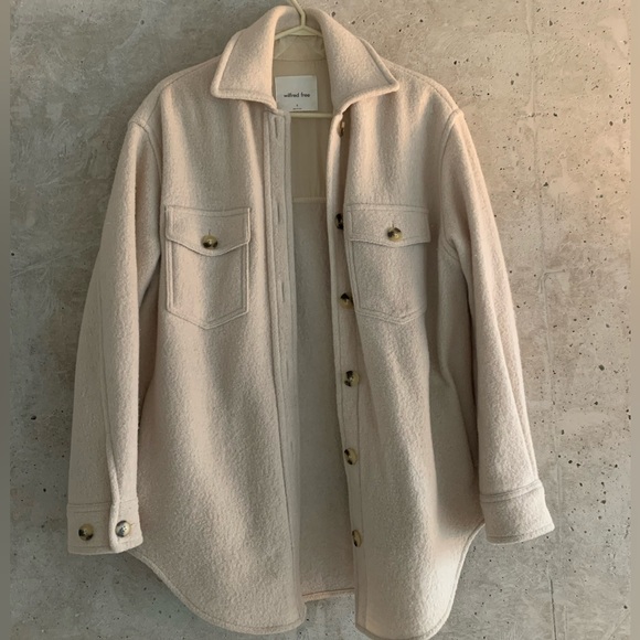 Wilfred Free Ganna Shirt Jacket, Heather Bone, Size S - Picture 1 of 6